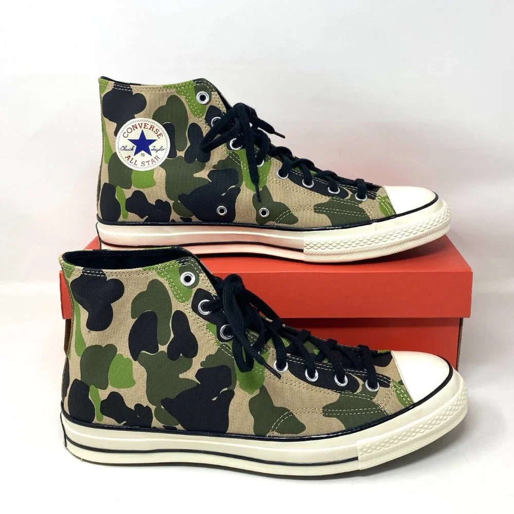 Converse Chuck 70 High Top Camo Archive Print Green  Men's Size Sneakers 163407C